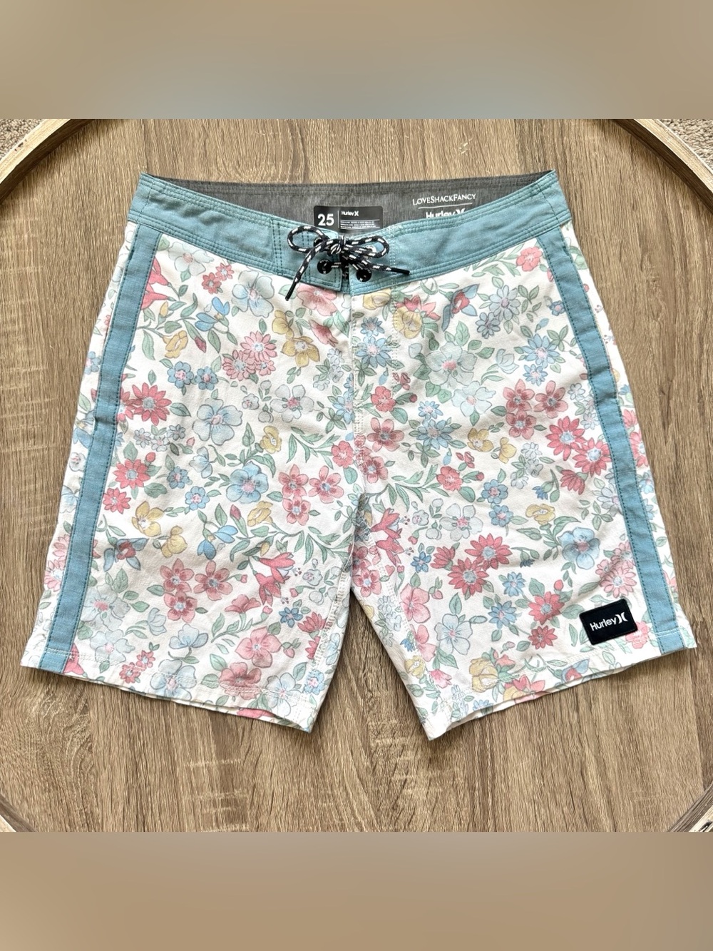 LoveShackFancy Hurley Swim Trunks Youth Boys Size 25 Floral Print